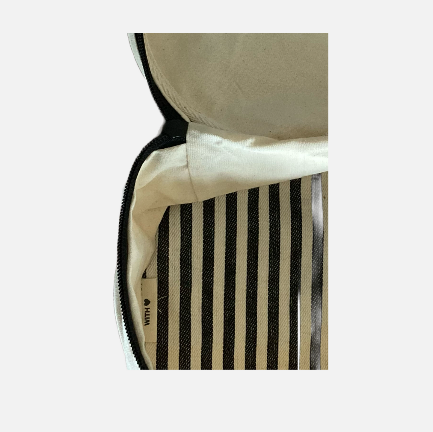 Bag für Unterwäsche rund mit Reißverschluss Ausschnitt vom Innenfutter