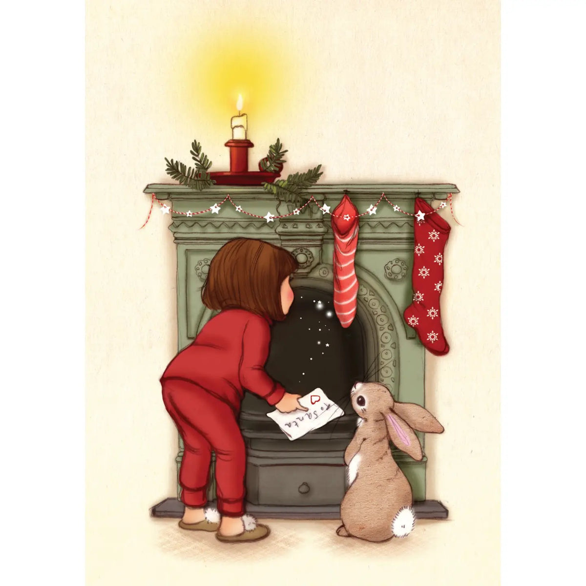 Belle & Boo Ltd Postkarte Ich warte auf den Weihnachtsmann | A6