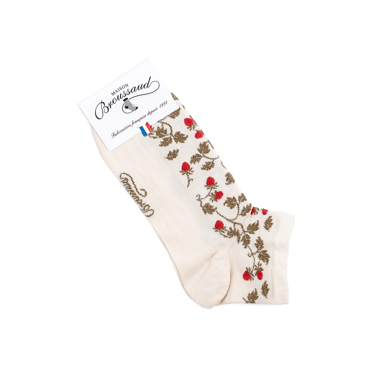 Maison Broussaud Kurzsocken Erdbeeren | Ecru | 36/38