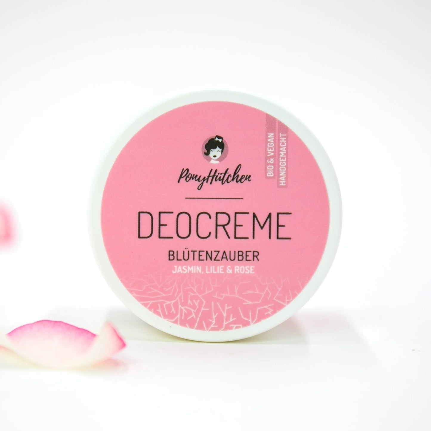 Ponyhütchen Deocreme Blütenzauber mit Jasmin, Lilie und Rose, Bio und vegan, handgemacht
