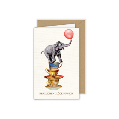 Klappkarte mit Elefant