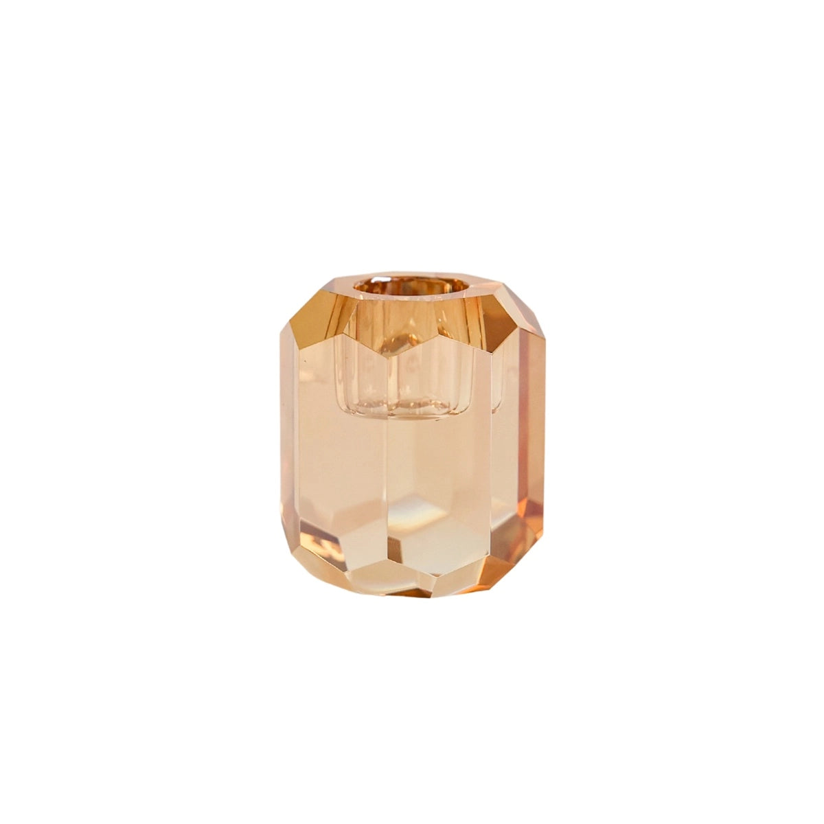 Kristall-Kerzenhalter | Champagner | 5 x 5 x 6 cm