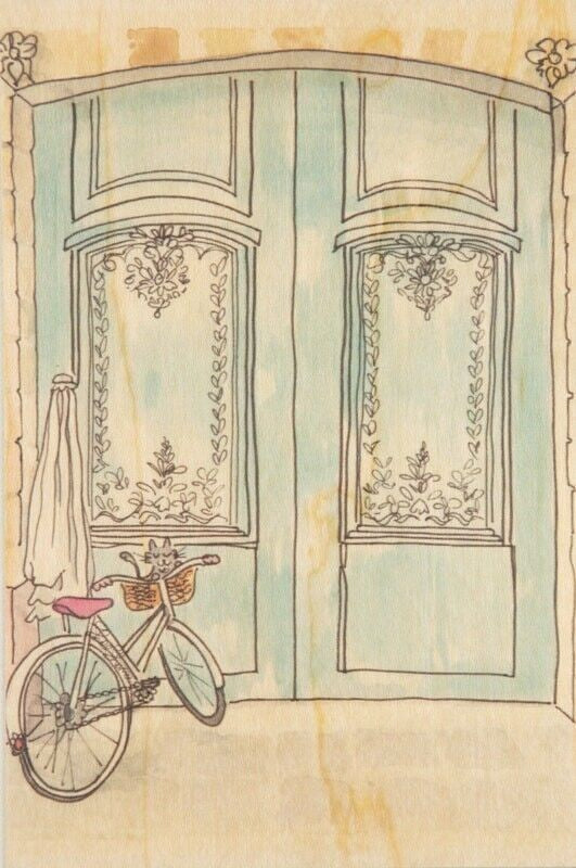 Woodhi Holzkarte Paris zeigt Fahrrad | 15 x 10 cm