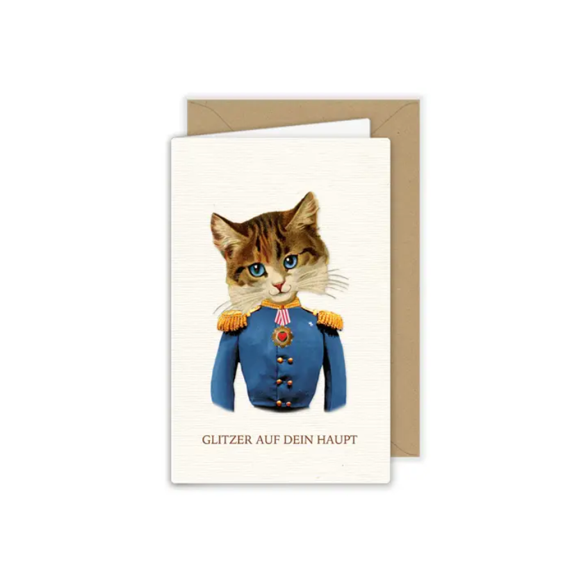 Klappkarte mit Gruß und Katze