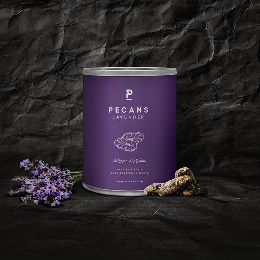 Knabberei lavender Pekannüsse