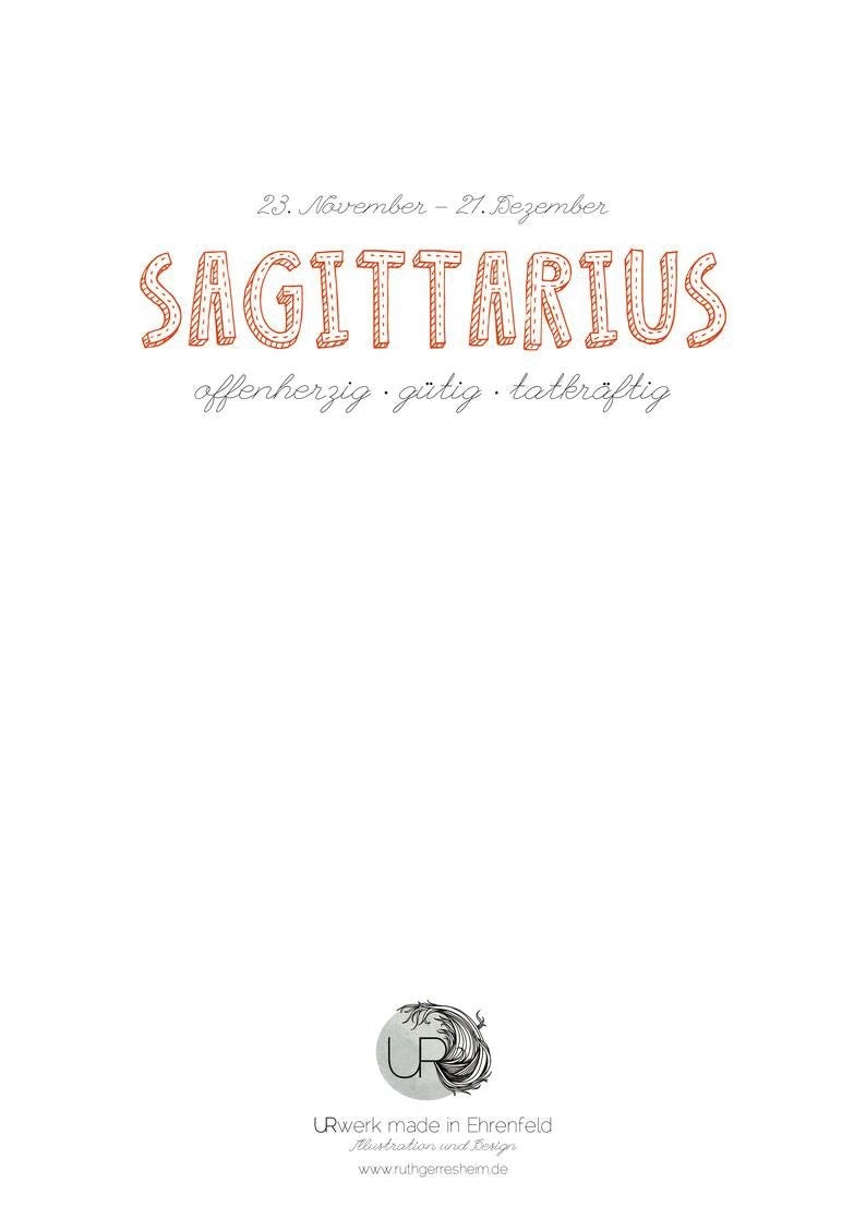 Karte mit Beschriftung Sagittarius