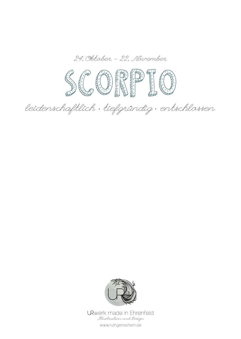 Karte mit Beschriftung Skorpion