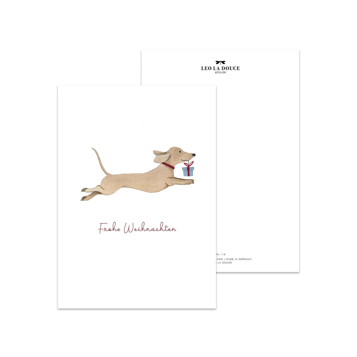 LEO LA DOUCE Postkarte Weihnachtsdackel | A6
