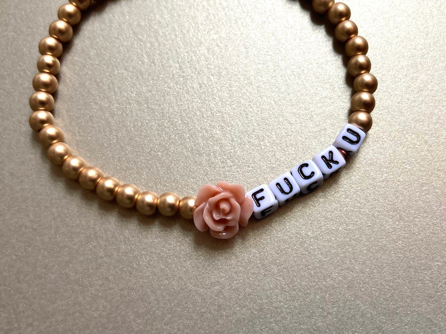 statement armband fuck u weiß