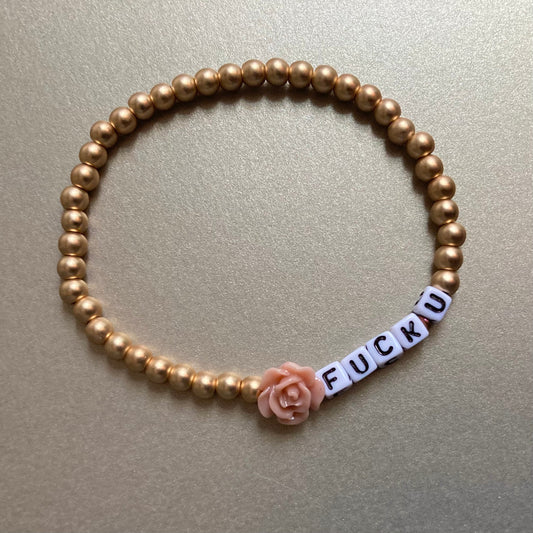 statement armband fuck u weiß