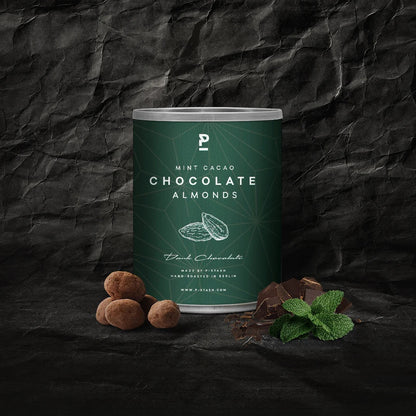 P-STASH Mandeln | Dunkle Schokolade Minze Kakao | 60 g