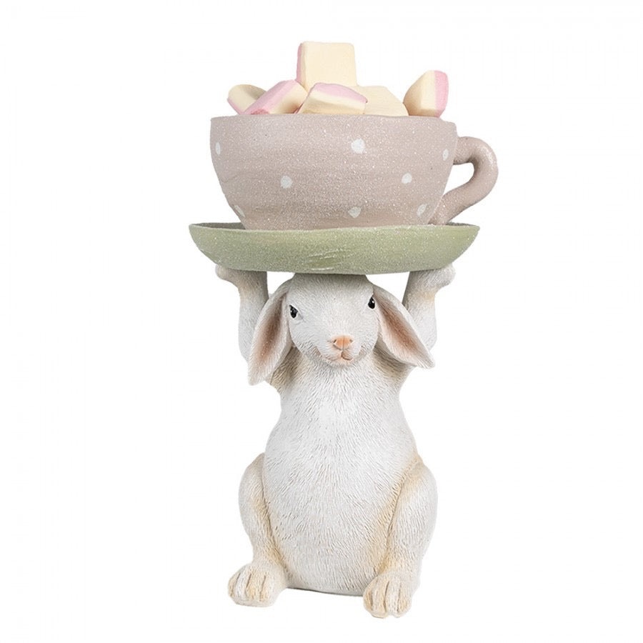 CLAYRE & EEF Nostalgischer Deko-Hase | Polyresin | 15 x 14 x 24 cm
