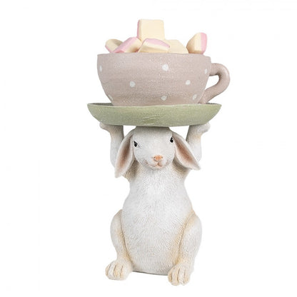 CLAYRE & EEF Nostalgischer Deko-Hase | Polyresin | 15 x 14 x 24 cm