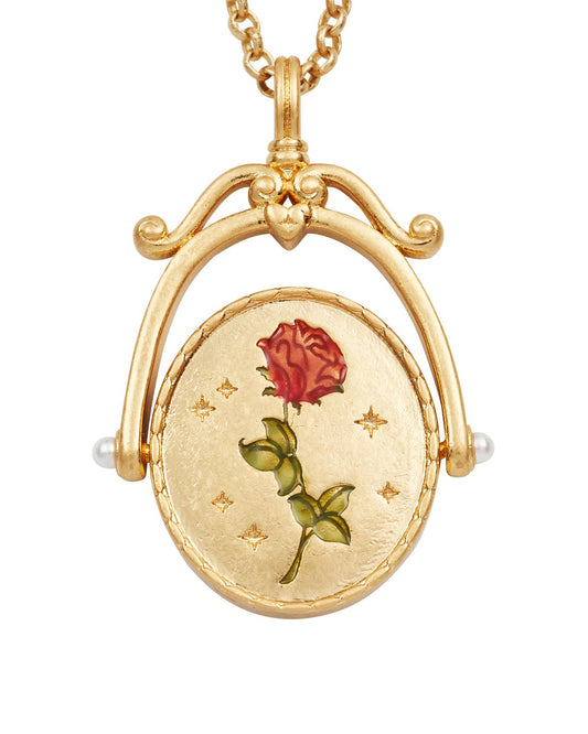 FABLE ENGLAND Gold-Halskette R Initial Rose Gold Spinner | 66 cm