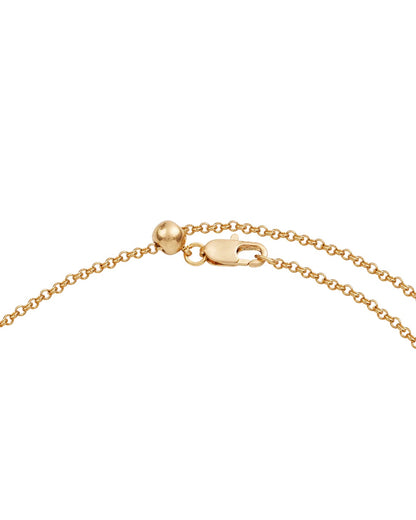 FABLE ENGLAND Gold-Halskette R Initial Rose Gold Spinner | 66 cm