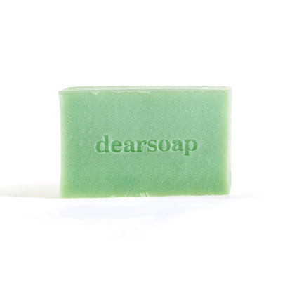 grüne  Seife mit Aufschrift dearsoap 