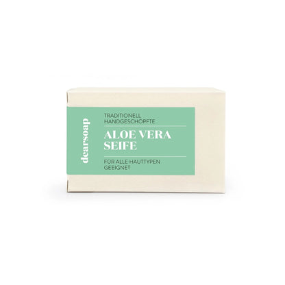 aloe-vero-seife mit grünem Etikett