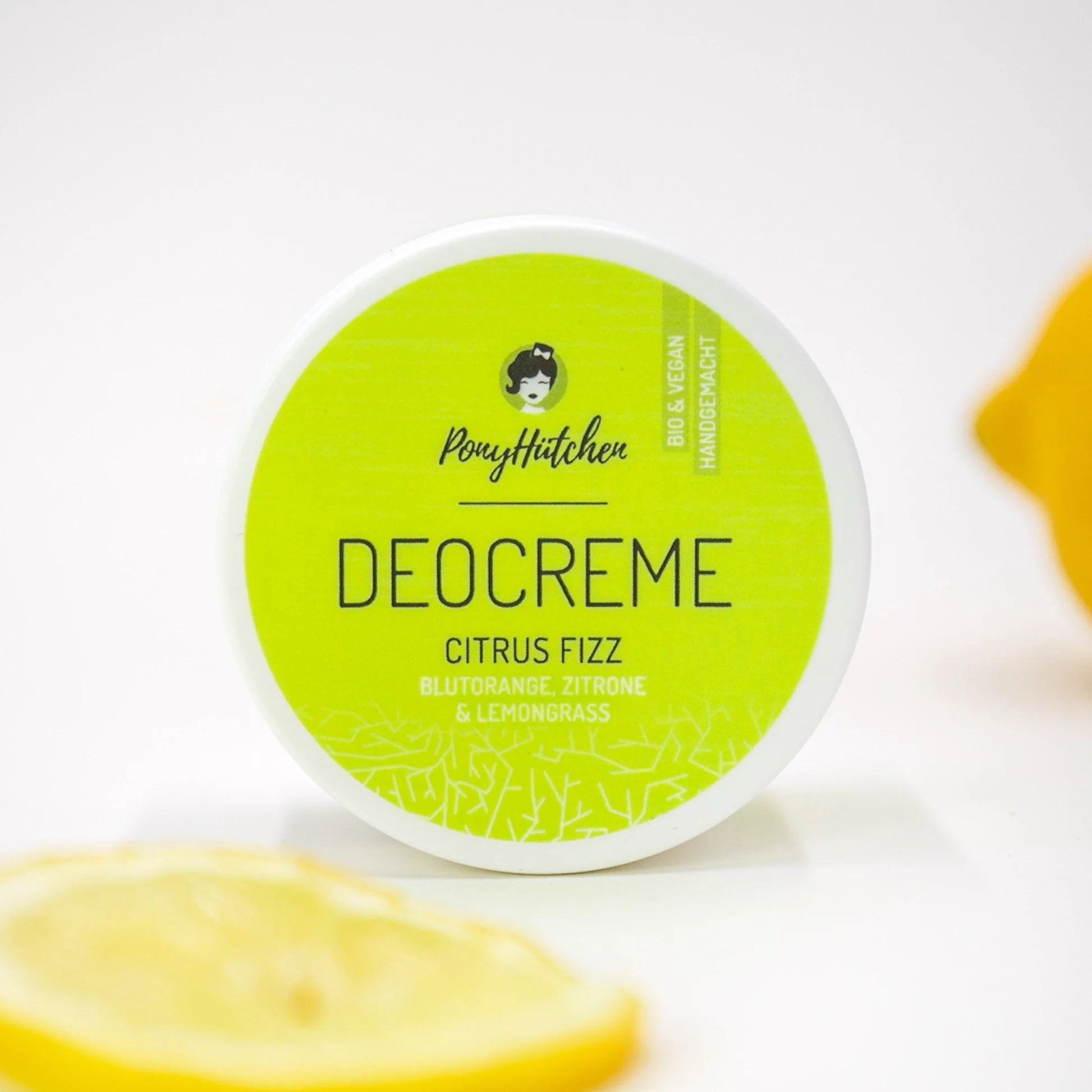 Ponyhütchen Deocreme Citrus Fizz mit Blutorange, Zitrone und Lemongrass, Bio, vegan, handgemacht