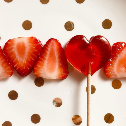 Herzlolli mit Erdbeeren