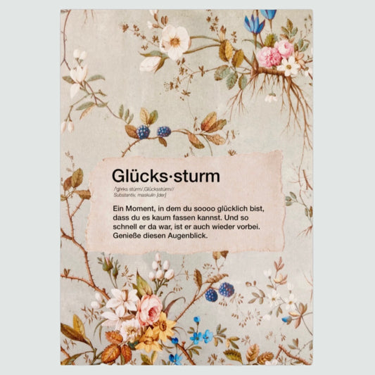 Postkarte mit Spruch Glückssturm 