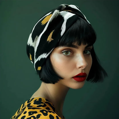 Frau mit Haarband Leo Style