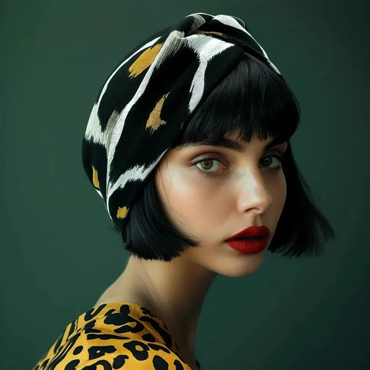 Frau mit Haarband Leo Style