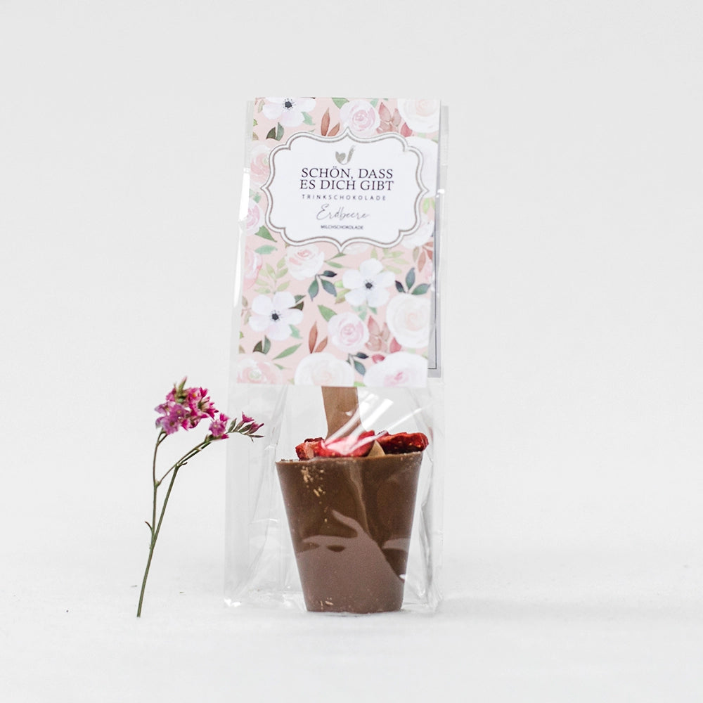BAKE AFFAIR Trinkschokolade | Schön, dass es Dich gibt | Erdbeere | 60 g