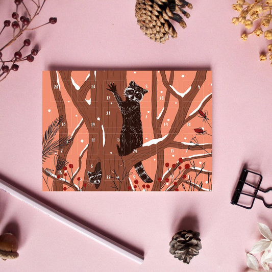 KATJA RUB Postkarte Adventskalender Waschbären | A6