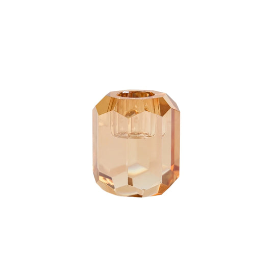 Kristall-Kerzenhalter | Champagner | 5 x 5 x 6 cm