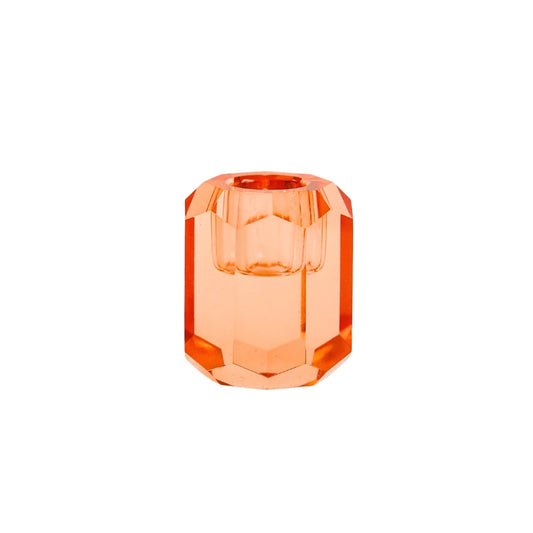 Kristall-Kerzenhalter | Orange | 5 x 5 x 6 cm