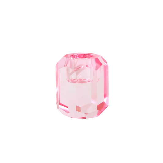 Kristall-Kerzenhalter | Pink | 5 x 5 x 6 cm