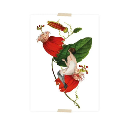 Lylies Postkarte Frau auf Passionsblume | A6