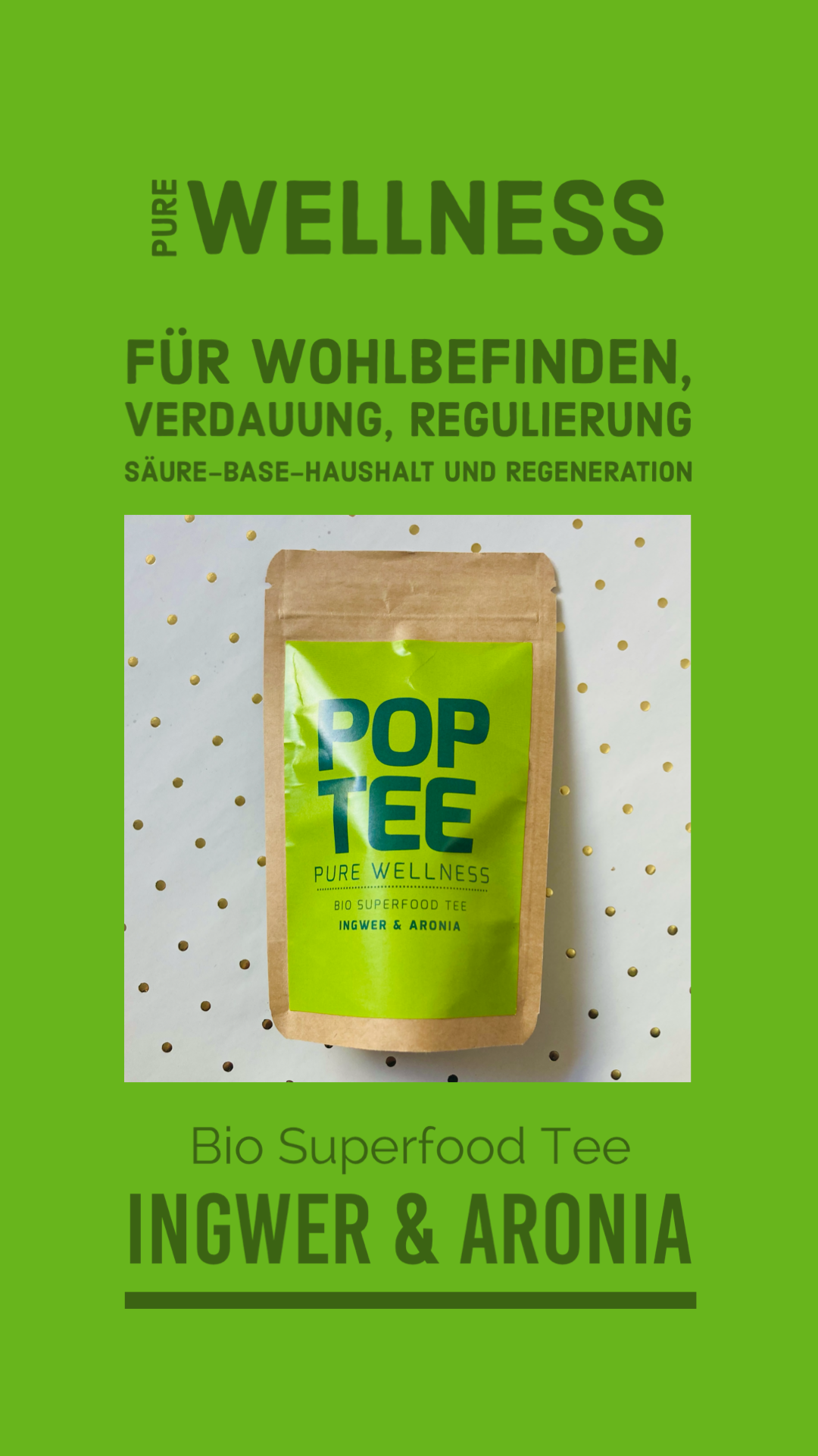POP TEE | BIO Superfood Tee PURE WELLNESS | Ingwer & Aronia | 15 g