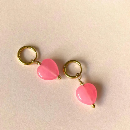 Mini creolen rosa herz
