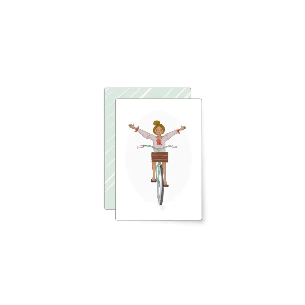 Minikarte Frau auf Fahrrad