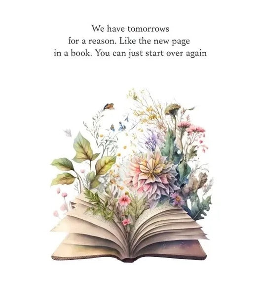 Aufgeschlagenes Buch mit Blumen