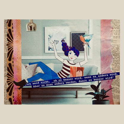 Postkarte Collage Muss anders werden