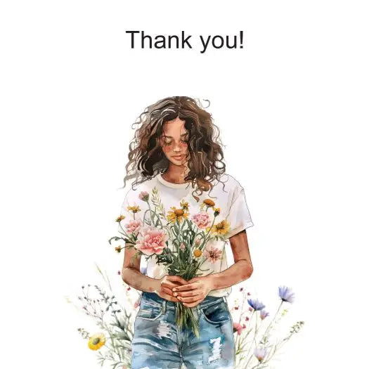 Frau mit Blumenstrauß