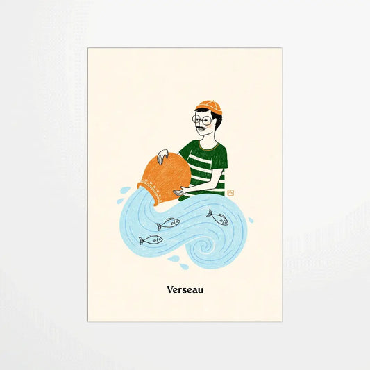 Postkarte sternzeichen wassermann