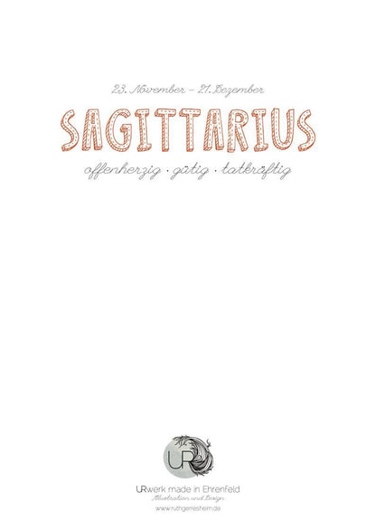 Karte mit Beschriftung Sagittarius 