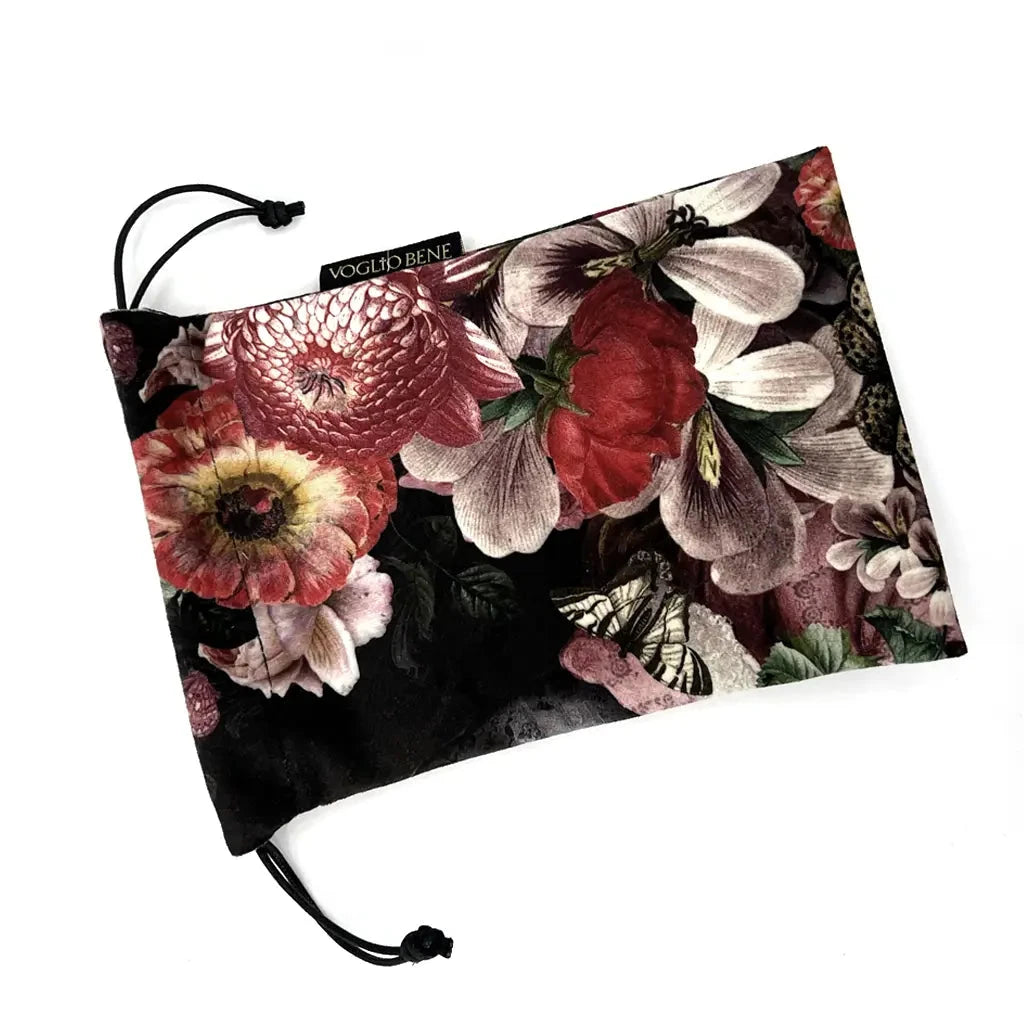 Samtbeutel mit floralem Design