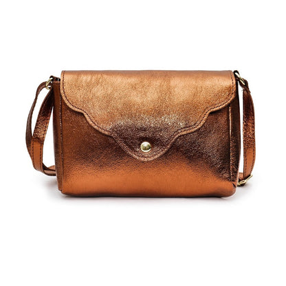 Schultertasche bronze