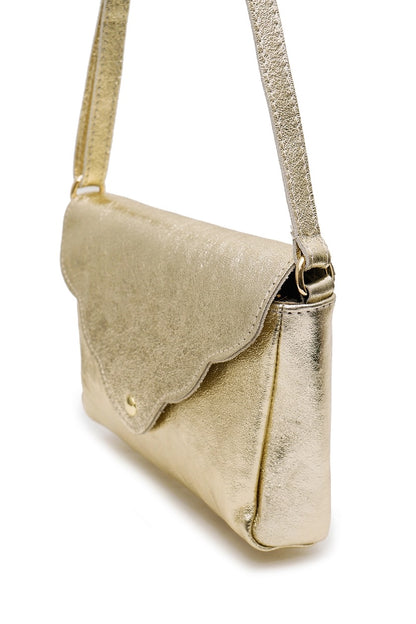 Schultertasche gold Seite