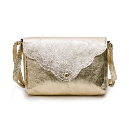 Schultertasche gold Leder