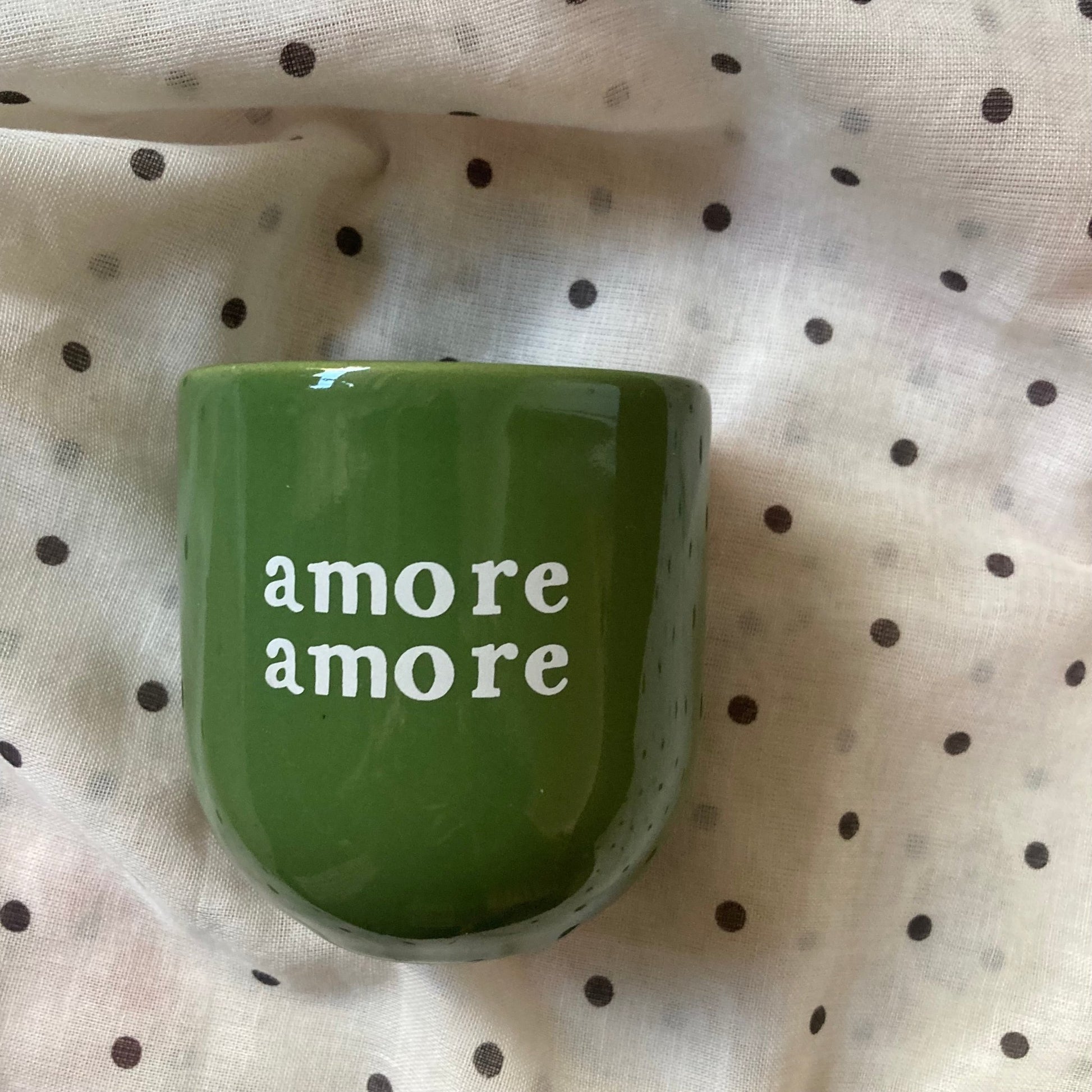 
Becher Sisi House of Style mit Aufschrift amore amore in grün