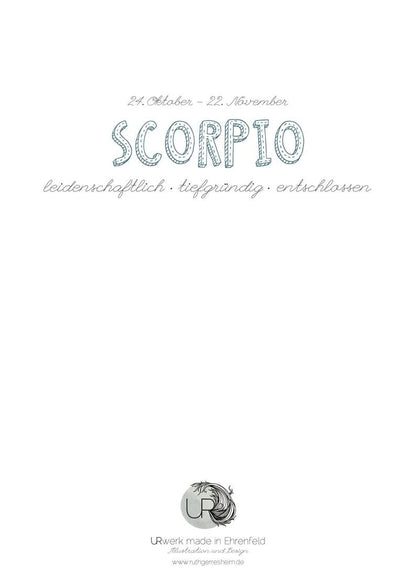 Karte mit Beschriftung Skorpion 