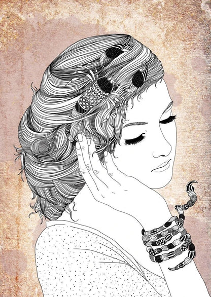 Frau mit Skorpion in Haar