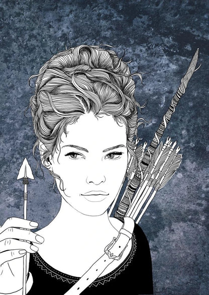 Frau mit Pfeilen