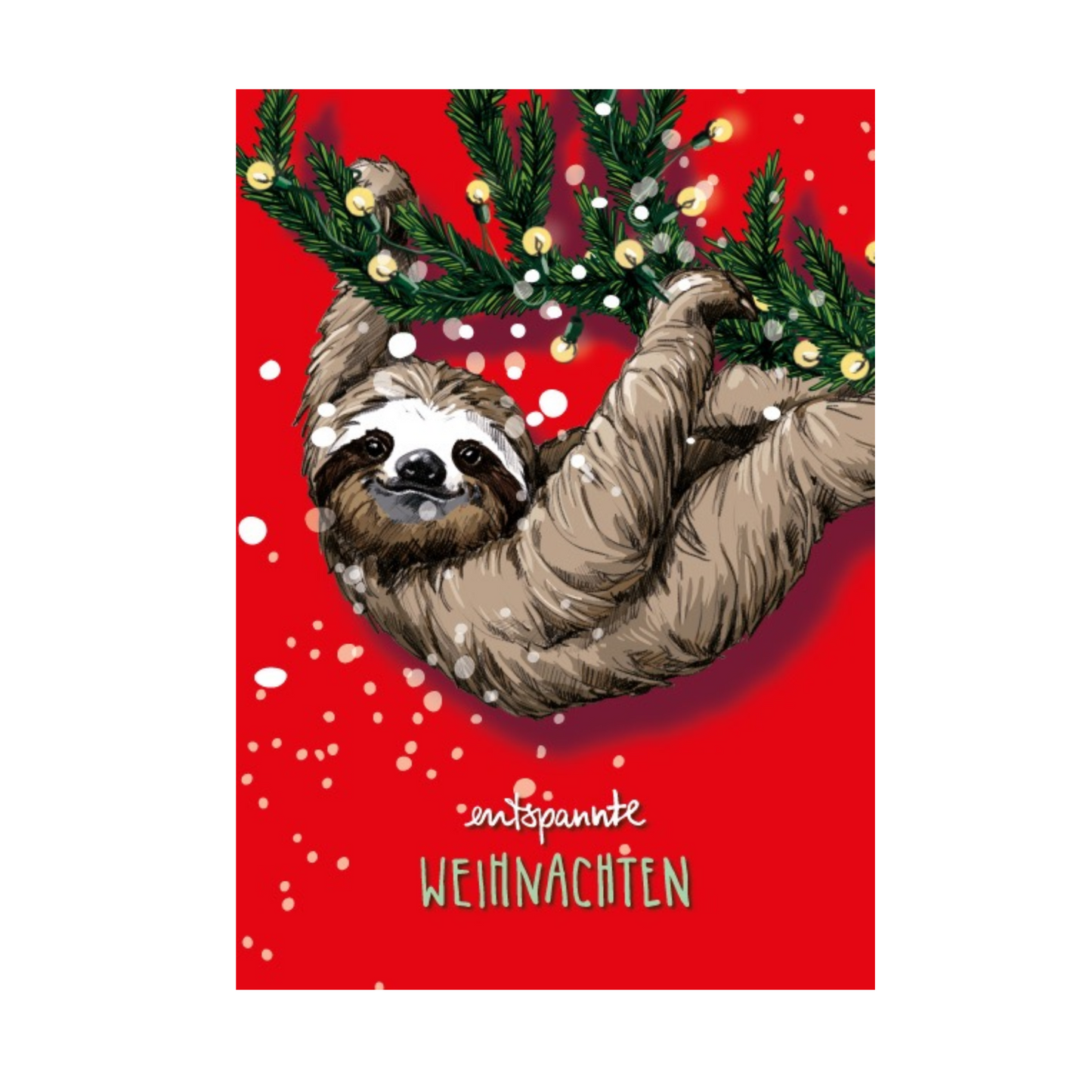 Postkarte Faultier Weihnachten | A6
