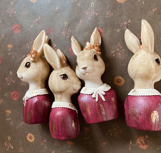 CLAYRE & EEF Nostalgische Hasen-Büste | Polyresin | 7 x 7 x 17 cm